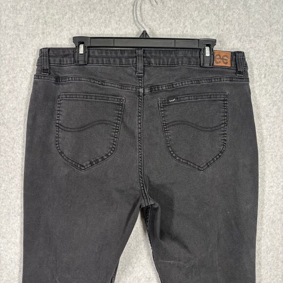 Lee Jeans Womens 18 Short Charcoal Bootcut Crop Ankle Mid Rise Stretch Petite - Picture 8 of 12